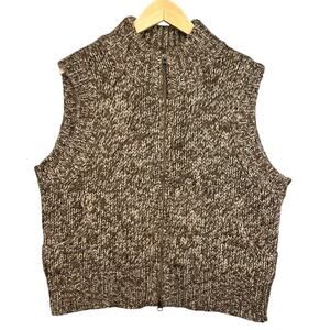 Sundance Women’s Brown Speckled Mohair Alpaca Blend Knit Front Front Zip XL‎